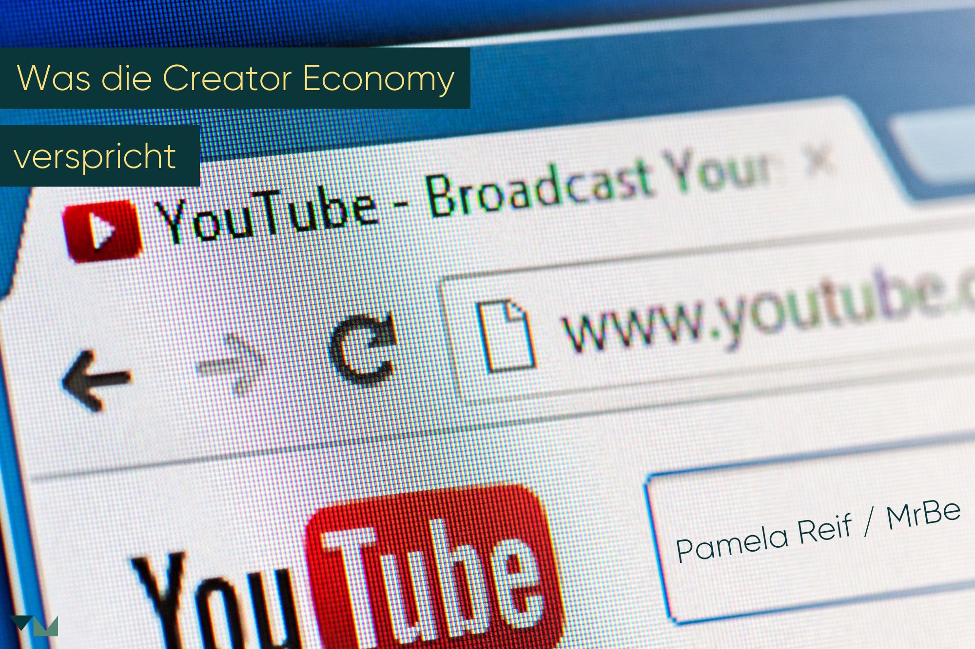 Eine Youtube-Suche nach Pamela Reif. Ein Schriftzug, der sagt "Was die Creator Economy verspricht"